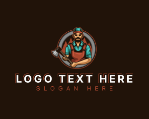 Tools - Axe Man Lumberjack logo design