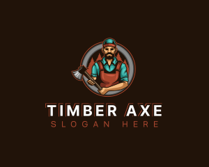  Axe Man Lumberjack logo design