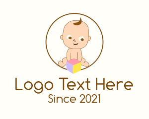Baby Shower - Toddler Toy Block logo design