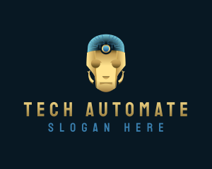  Robot Tech AI logo design