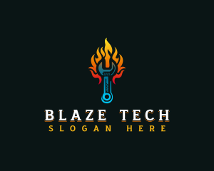 Blaze - Blazing Fire Wrench logo design