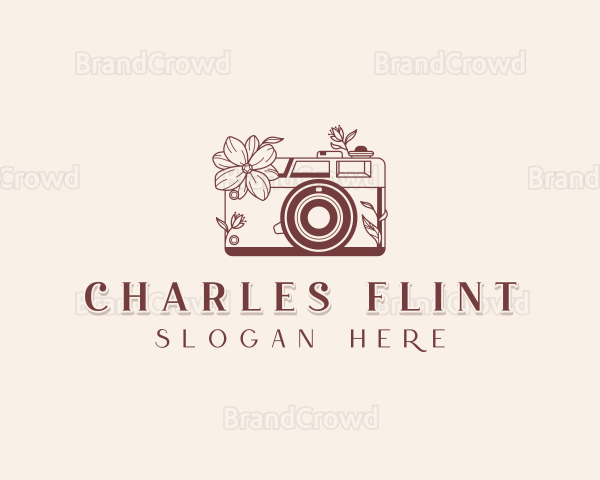 Photographer Floral Camera Logo