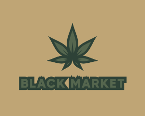 Illegal - Green Plant Marijuana logo design