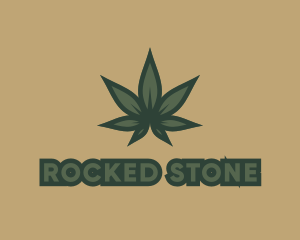 Stoned - Green Plant Marijuana logo design