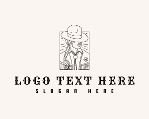 Cowboy Hat - Country Western Cowgirl logo design