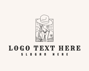 Vintage - Country Western Cowgirl logo design