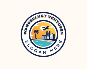 Travel Beach Vacation logo design