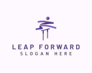 Leap - Hurdle Runner Athlete logo design
