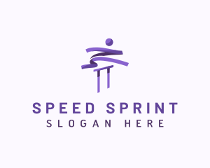 Runner - Hurdle Runner Athlete logo design