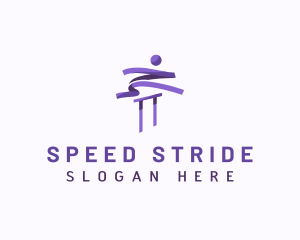 Runner - Hurdle Runner Athlete logo design