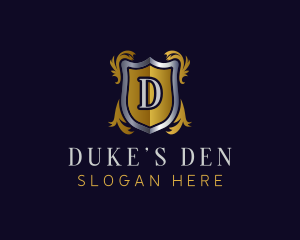 Duke - Ornate Monarch Shield Crest logo design