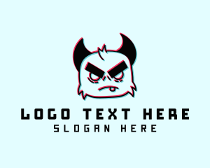 Horns - Glitch Yeti Monster logo design