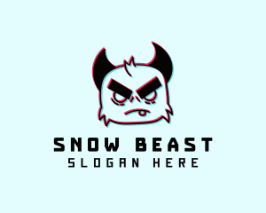 Glitch Yeti Monster logo design