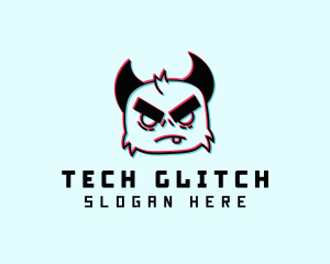 Glitch Yeti Monster logo design