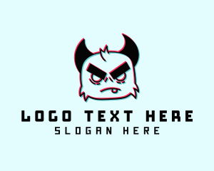 Techno - Glitch Yeti Monster logo design