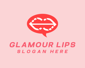 Dating Lips Chat logo design