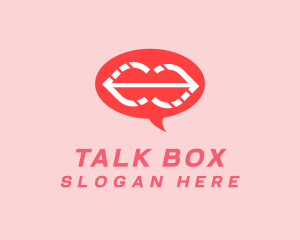 Chat Box - Dating Lips Chat logo design