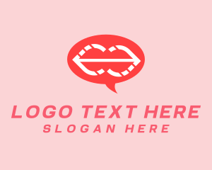 Message Bubble - Dating Lips Chat logo design