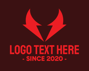 Lightning - Voltage Bull Horns logo design