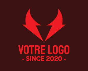 Red - Voltage Bull Horns logo design