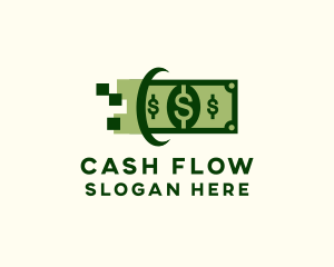 Dollar Cash Pixel logo design