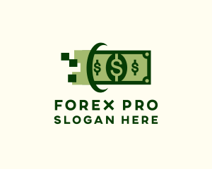 Forex - Dollar Cash Pixel logo design