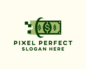 Dollar Cash Pixel logo design