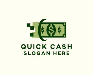 Dollar Cash Pixel logo design