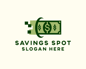 Dollar Cash Pixel logo design