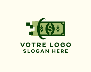 Wealth - Dollar Cash Pixel logo design