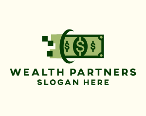 Dollar Cash Pixel logo design