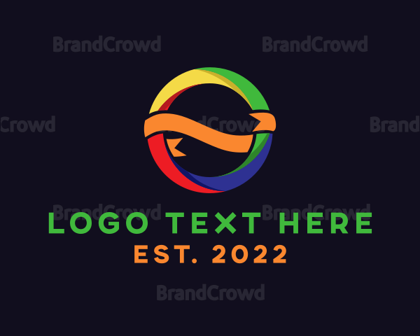 Colorful Round Ribbon Letter O Logo