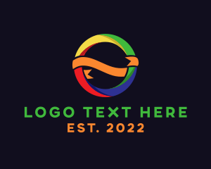 Ecommerce - Colorful Round Ribbon Letter O logo design