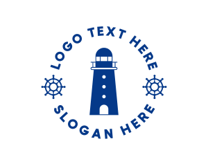 Wheel - Nautical Lighthouse Tower logo design