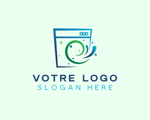 Clean Laundry Washing Logo