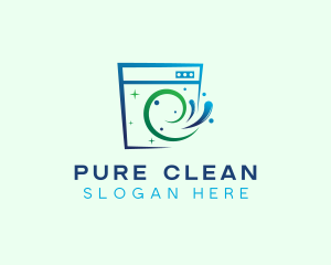 Clean Laundry Washing logo design