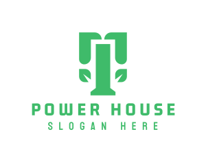 Bold - Green Modern T Leaf logo design