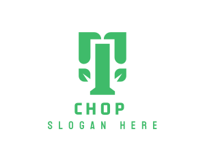 Therapy - Green Modern T Leaf logo design