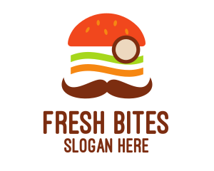 Sandwich - Moustache Burger Sandwich logo design