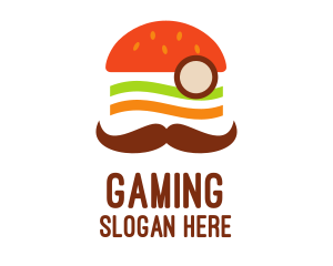 Hamburger - Moustache Burger Sandwich logo design