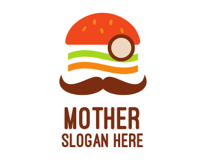 Food - Moustache Burger Sandwich logo design