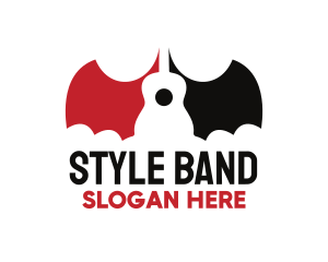 Bat Wings Guitar logo design