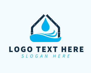 Plumbing - House Water Pipes logo design