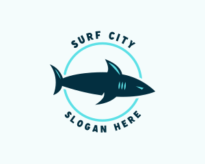 Surf Gear Shark Animal logo design