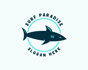 Surf Gear Shark Animal logo design