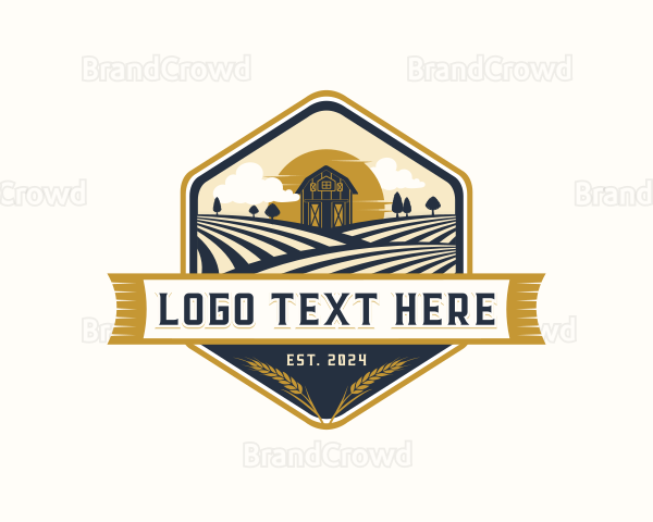 Wheat Farm Field Logo