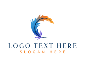 Library - Plume Feather Writing logo design