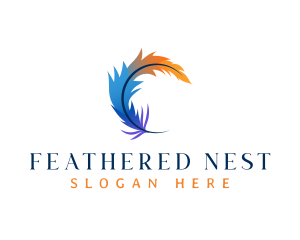 Plumage - Plume Feather Writing logo design