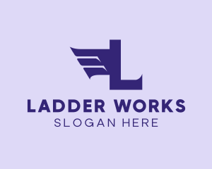 Modern Aviation Wings Letter L logo design