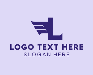 Simple - Modern Aviation Wings Letter L logo design